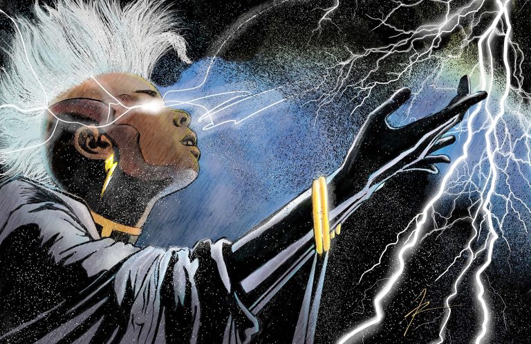 Color illustration of Storm summoning lightning.